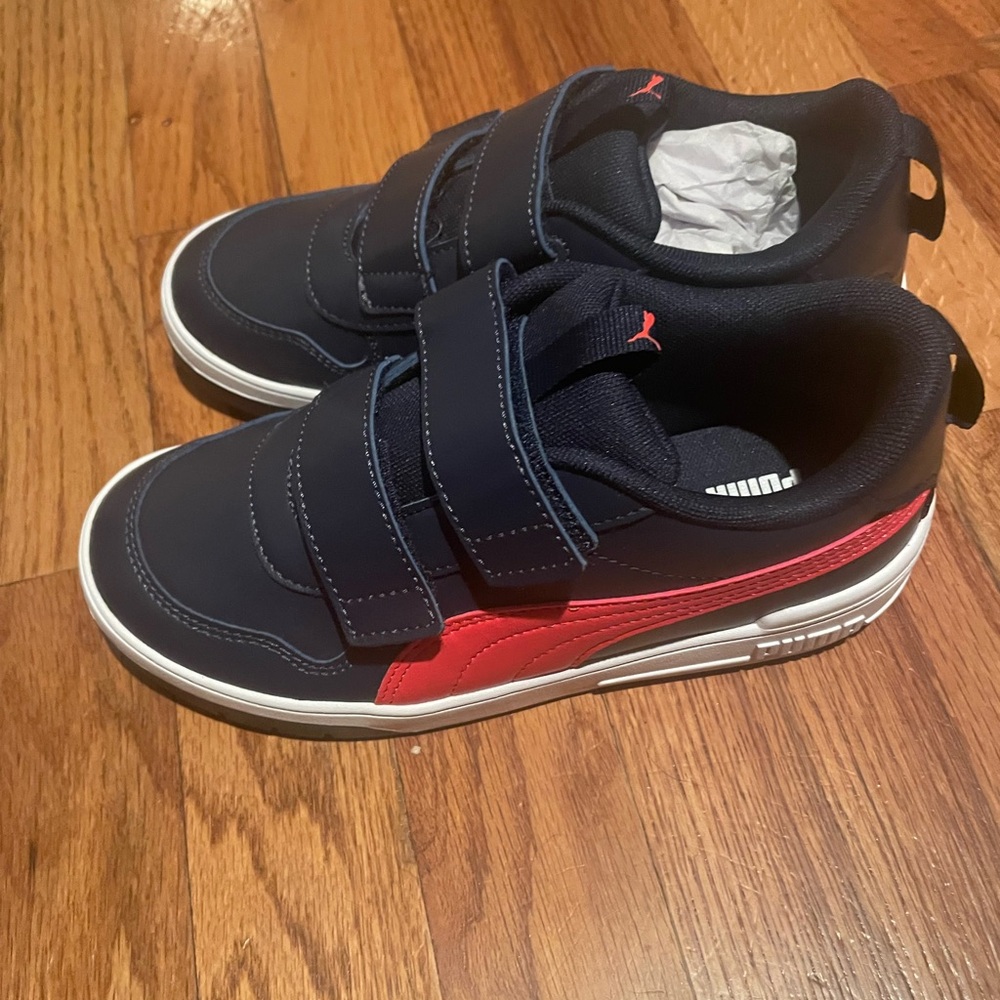 Puma Navy and Red Velcro Sneakers